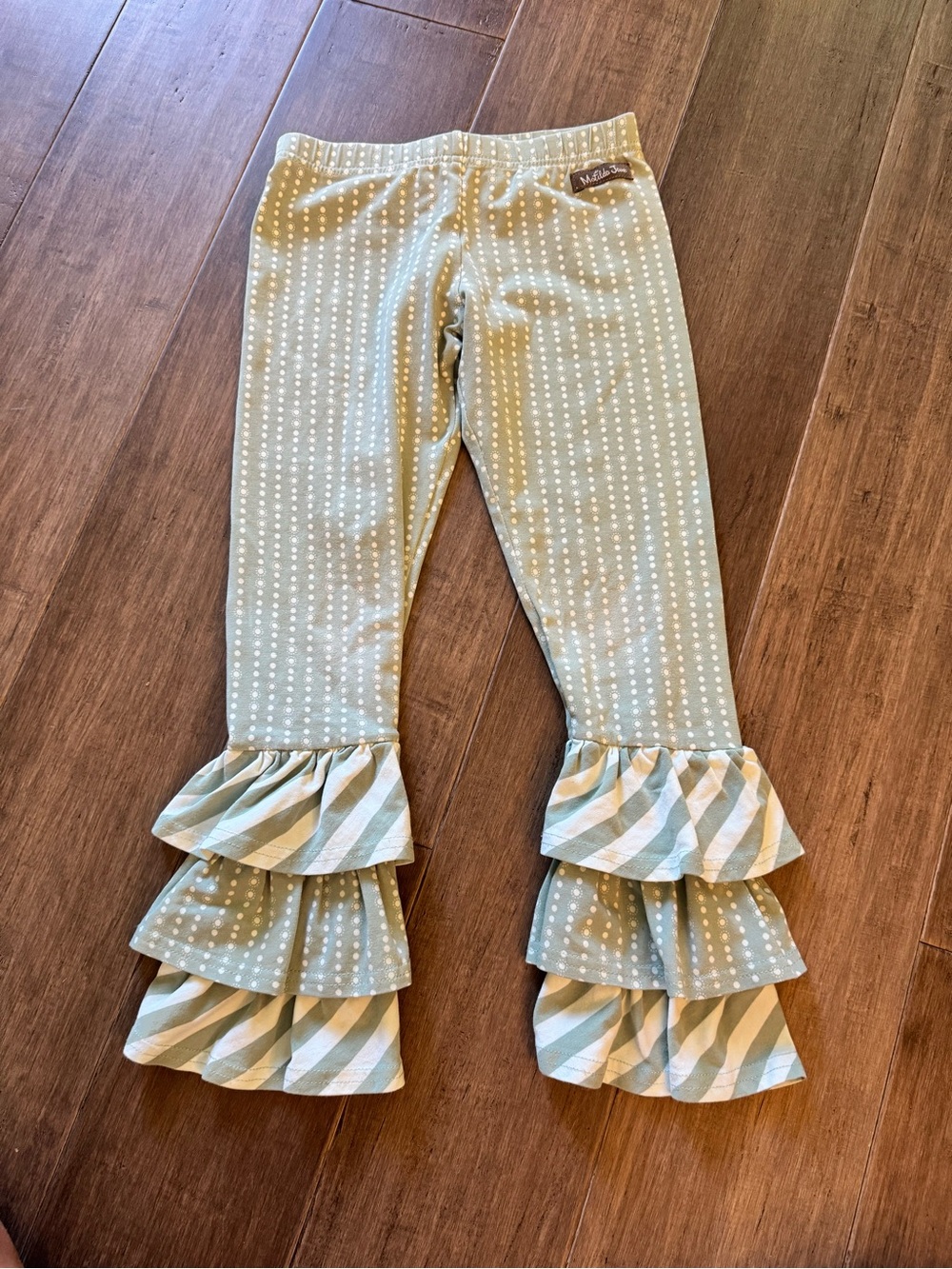 Matilda Jane Girls' Sage Dot Ruffle Leggings